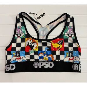 PSD Looney Tunes Checkered Sports Bra Sz M